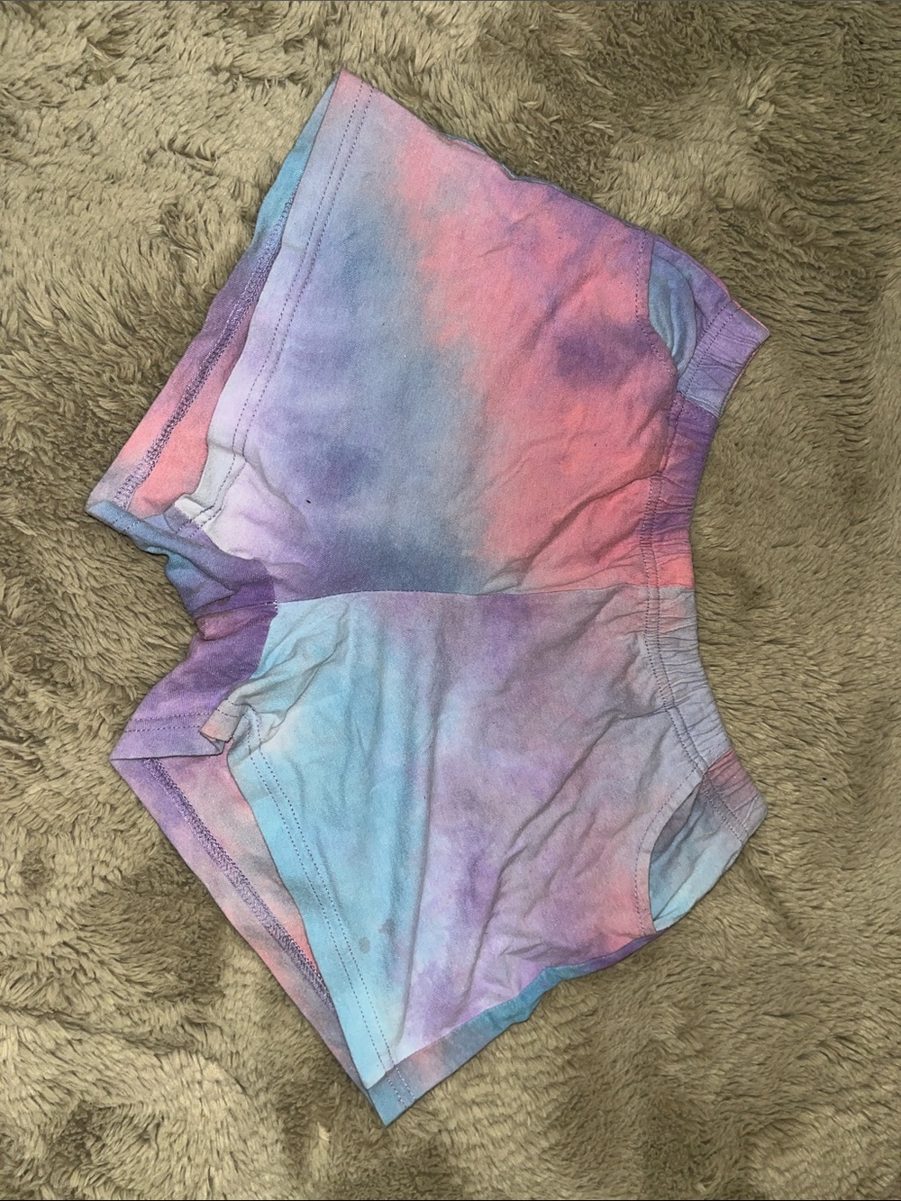 Tie-Dye Pastel Women’s Active Shorts - Pink Purple Blue